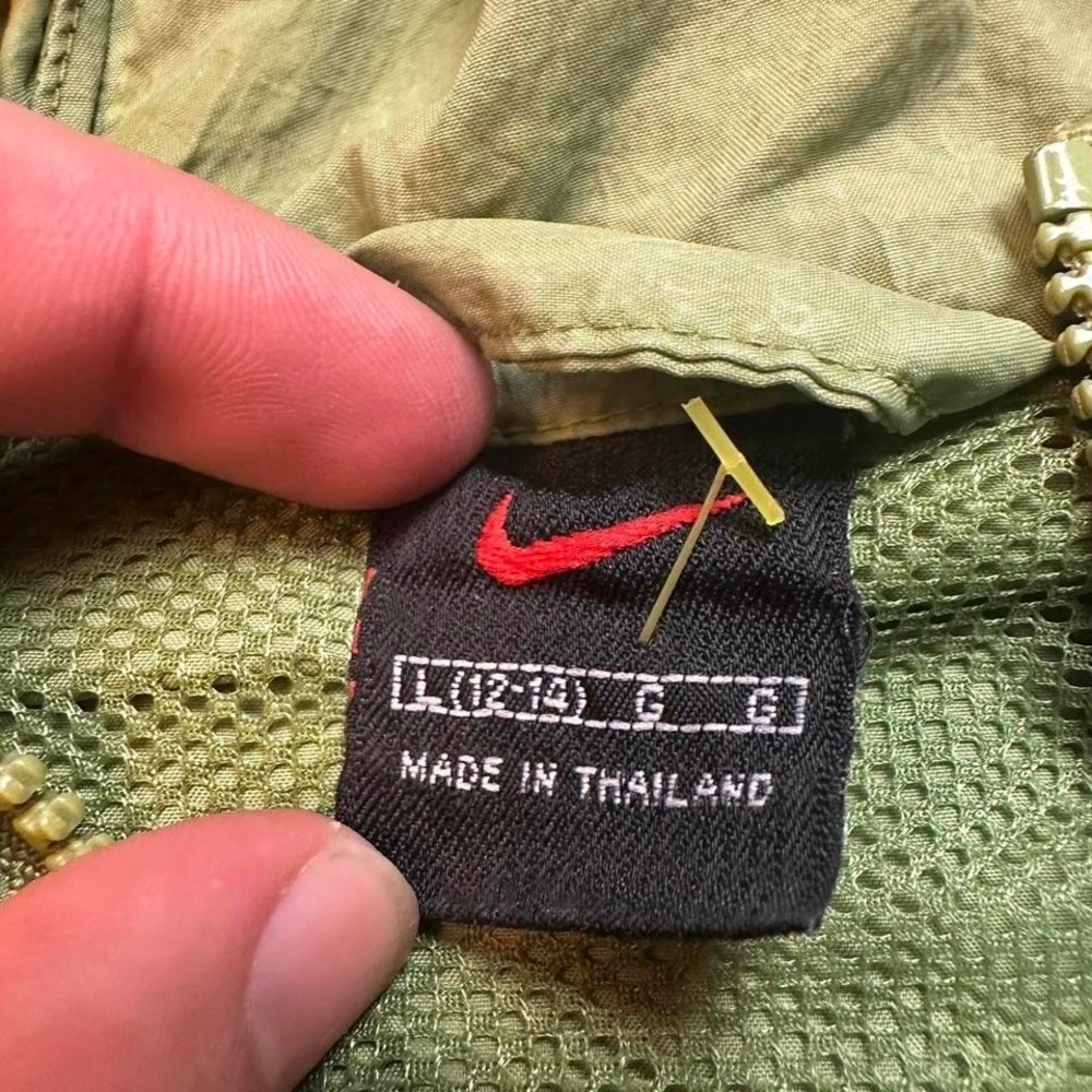 Vintage 90s Nike Center Swoosh Zip Windbreaker Pullover Jacket Two Tone Large - Picture 3 of 5